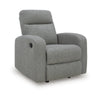 Lete Manual Rocker Recliner Chair | Foam Fill Gray Polyester | Corner Blocked