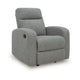 Lete Manual Rocker Recliner Chair | Foam Fill Gray Polyester | Corner Blocked
