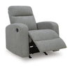 Lete Manual Rocker Recliner Chair | Foam Fill Gray Polyester | Corner Blocked
