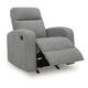 Lete Manual Rocker Recliner Chair | Foam Fill Gray Polyester | Corner Blocked