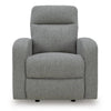 Lete Manual Rocker Recliner Chair | Foam Fill Gray Polyester | Corner Blocked