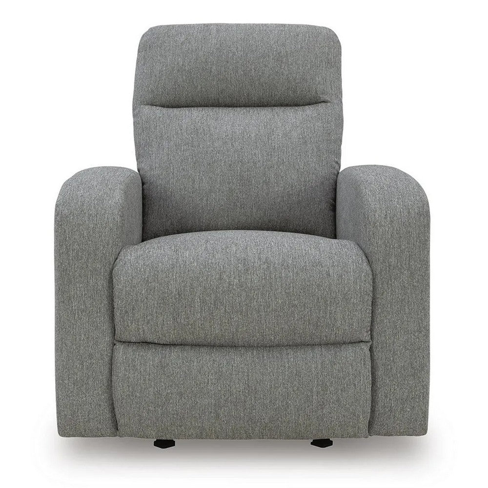 Lete Manual Rocker Recliner Chair | Foam Fill Gray Polyester | Corner Blocked