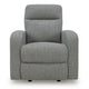 Lete Manual Rocker Recliner Chair | Foam Fill Gray Polyester | Corner Blocked