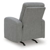 Lete Manual Rocker Recliner Chair | Foam Fill Gray Polyester | Corner Blocked