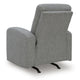 Lete Manual Rocker Recliner Chair | Foam Fill Gray Polyester | Corner Blocked