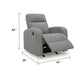 Lete Manual Rocker Recliner Chair | Foam Fill Gray Polyester | Corner Blocked