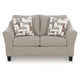 Wecy Loveseat w 2 Pillows | Foam Fill Taupe Gray Polyester | 68"