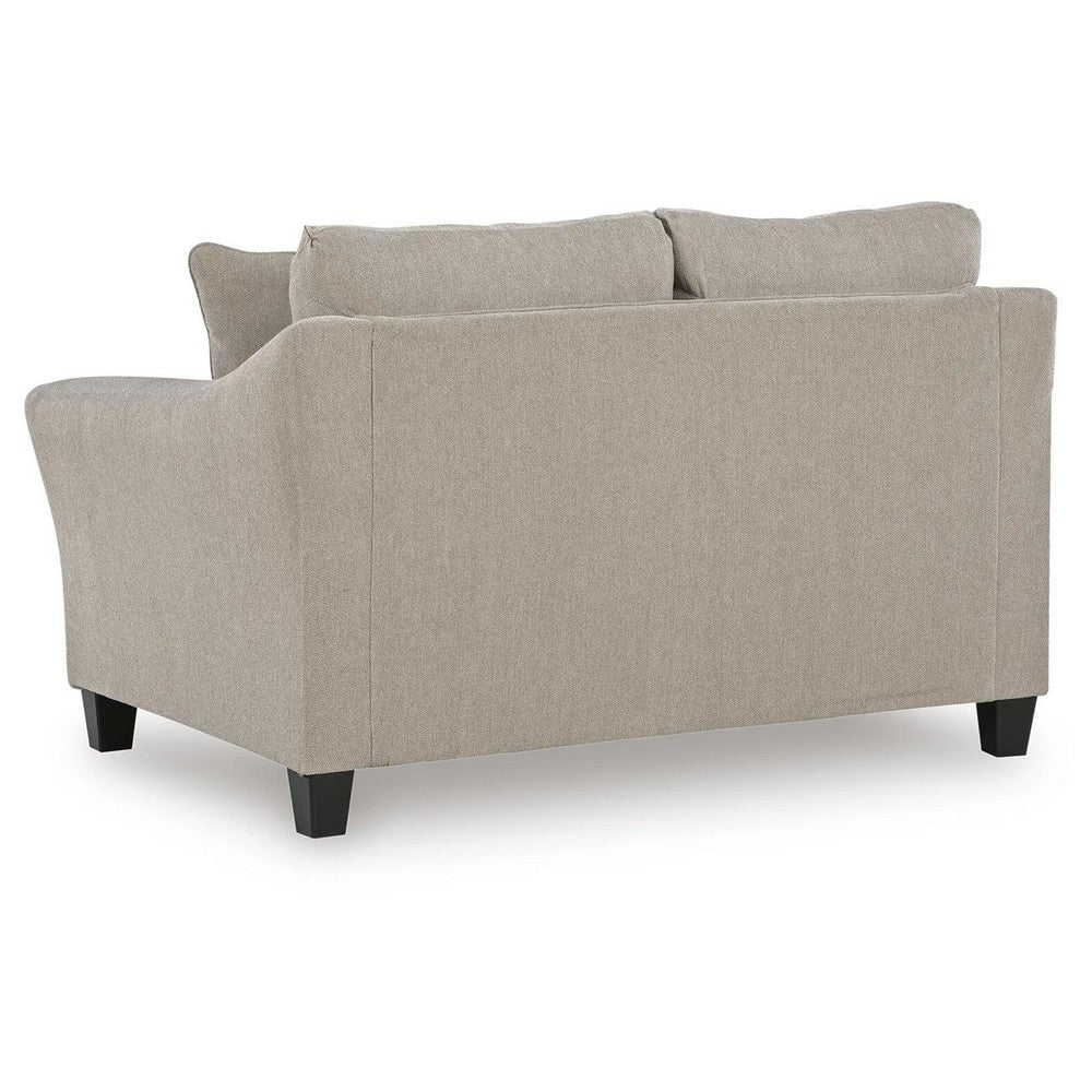 Wecy Loveseat w 2 Pillows | Foam Fill Taupe Gray Polyester | 68"