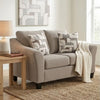Wecy Loveseat w 2 Pillows | Foam Fill Taupe Gray Polyester | 68"