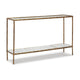 Dalie Sofa Console Table | Glass Top | Marble Shelf | Antique Brass 52"