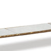Dalie Sofa Console Table | Glass Top | Marble Shelf | Antique Brass 52"