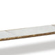 Dalie Sofa Console Table | Glass Top | Marble Shelf | Antique Brass 52"