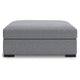 Beil Modular Oversize Accent Ottoman | Foam Seat | Gray Nuvella 52"