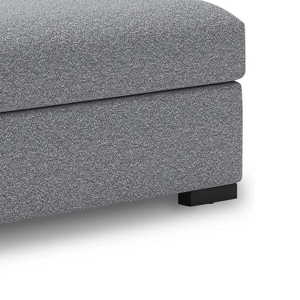 Beil Modular Oversize Accent Ottoman | Foam Seat | Gray Nuvella 52"