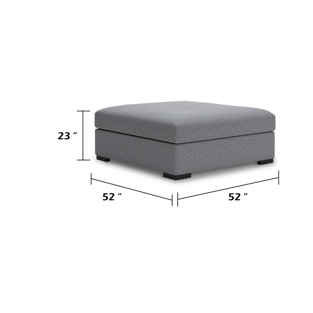 Beil Modular Oversize Accent Ottoman | Foam Seat | Gray Nuvella 52"