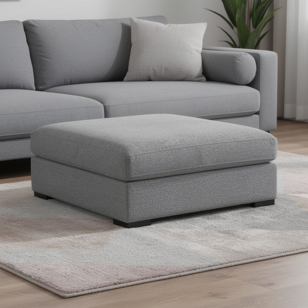 Beil Modular Oversize Accent Ottoman | Foam Seat | Gray Nuvella 52"