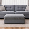 Beil Modular Oversize Accent Ottoman | Foam Seat | Gray Nuvella 52"