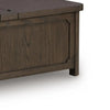 Kemu Storage Coffee Table | 2 Hinged Lift Top | Dark Brown Wood 46"