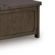 Kemu Storage Coffee Table | 2 Hinged Lift Top | Dark Brown Wood 46"