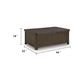 Kemu Storage Coffee Table | 2 Hinged Lift Top | Dark Brown Wood 46"