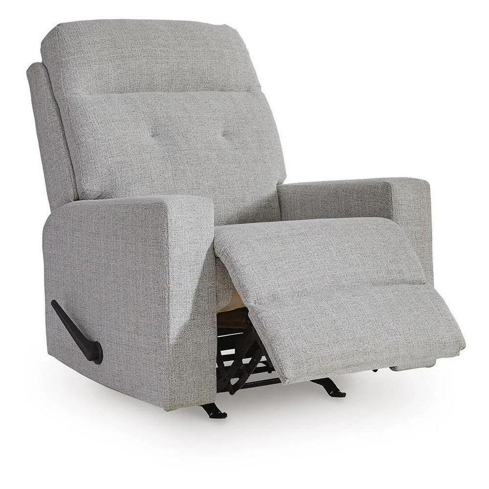 Skio Maunal Rocker Recliner Chair | Foam Fill Seat | Stone Gray Nuvella