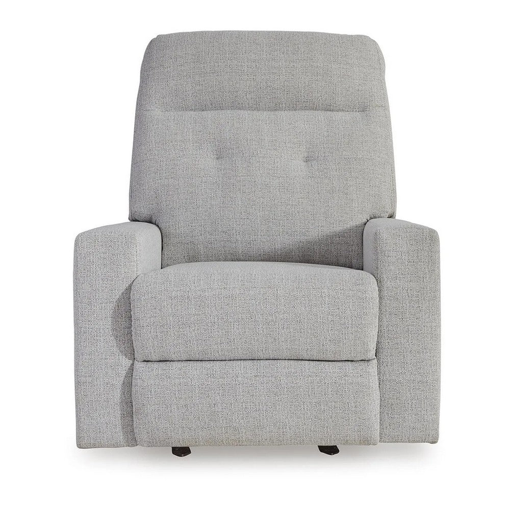 Skio Maunal Rocker Recliner Chair | Foam Fill Seat | Stone Gray Nuvella