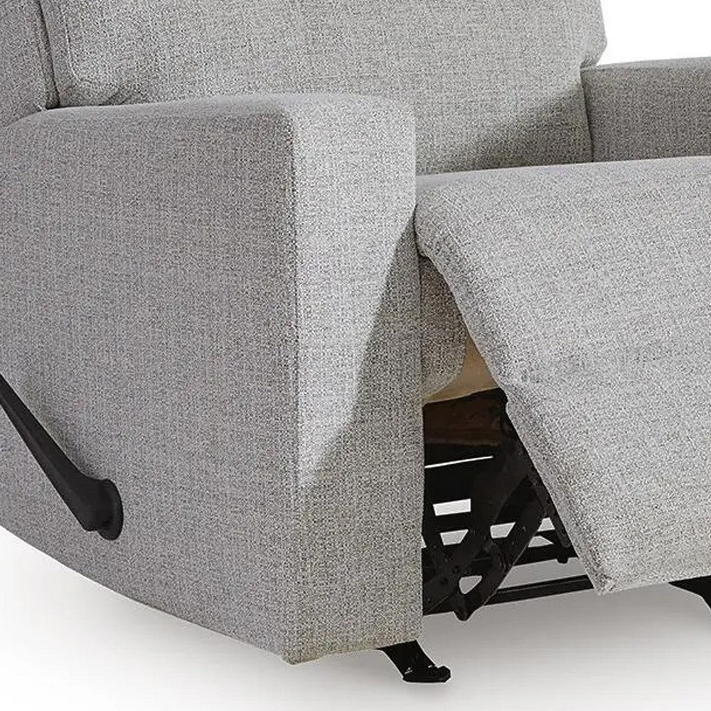 Skio Maunal Rocker Recliner Chair | Foam Fill Seat | Stone Gray Nuvella