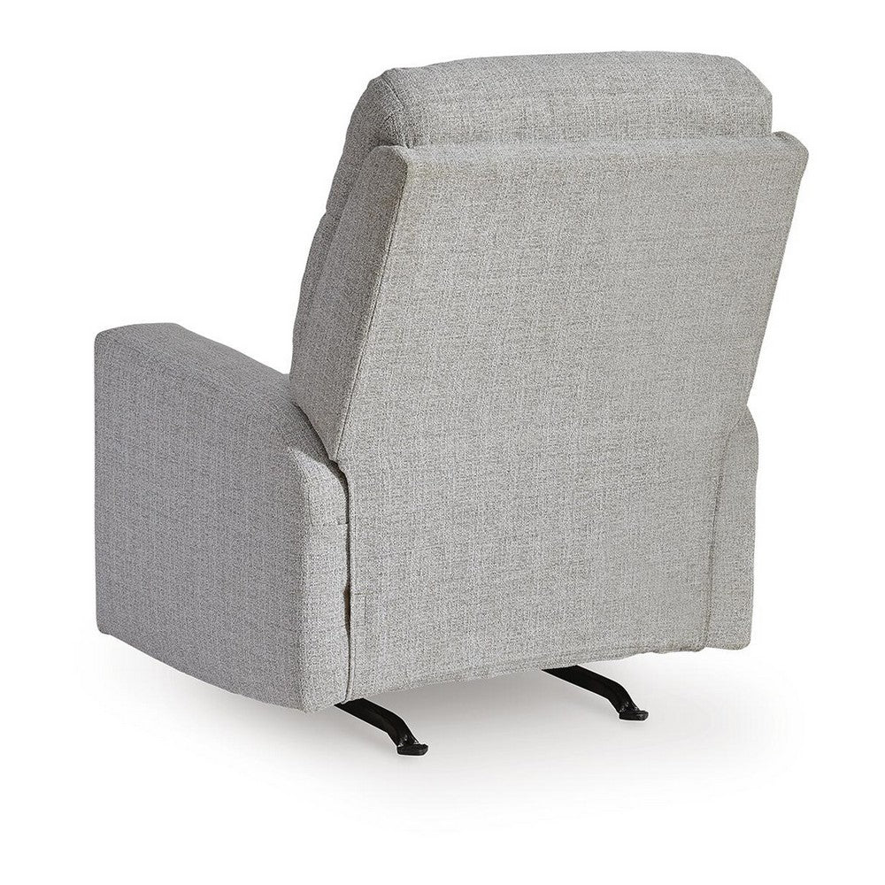 Skio Maunal Rocker Recliner Chair | Foam Fill Seat | Stone Gray Nuvella