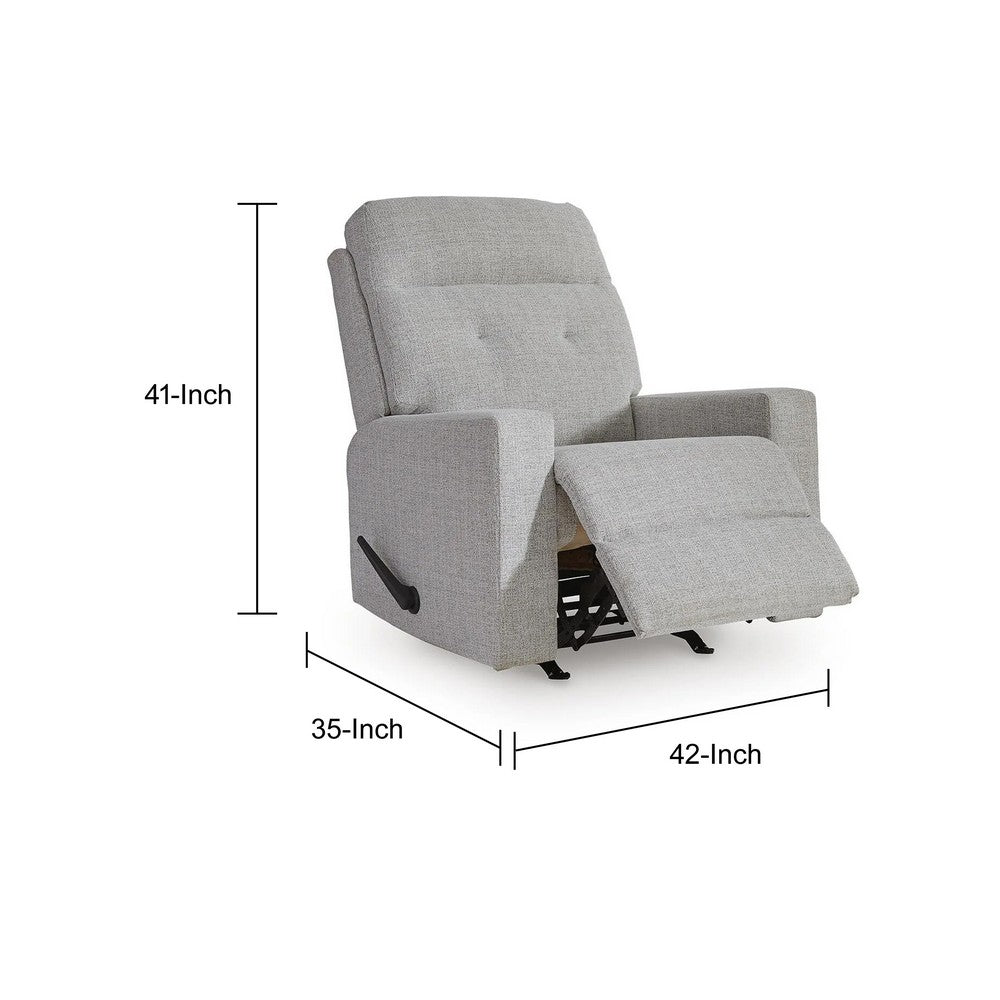 Skio Maunal Rocker Recliner Chair | Foam Fill Seat | Stone Gray Nuvella