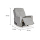 Skio Maunal Rocker Recliner Chair | Foam Fill Seat | Stone Gray Nuvella