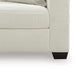 Gesi Loveseat w 2 Pillows | Track Arms | Foam Fill Ivory Corduroy 62"