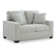 Gesi Loveseat w 2 Pillows | Track Arms | Foam Fill Gray Corduroy 62"
