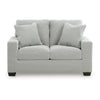 Gesi Loveseat w 2 Pillows | Track Arms | Foam Fill Gray Corduroy 62"