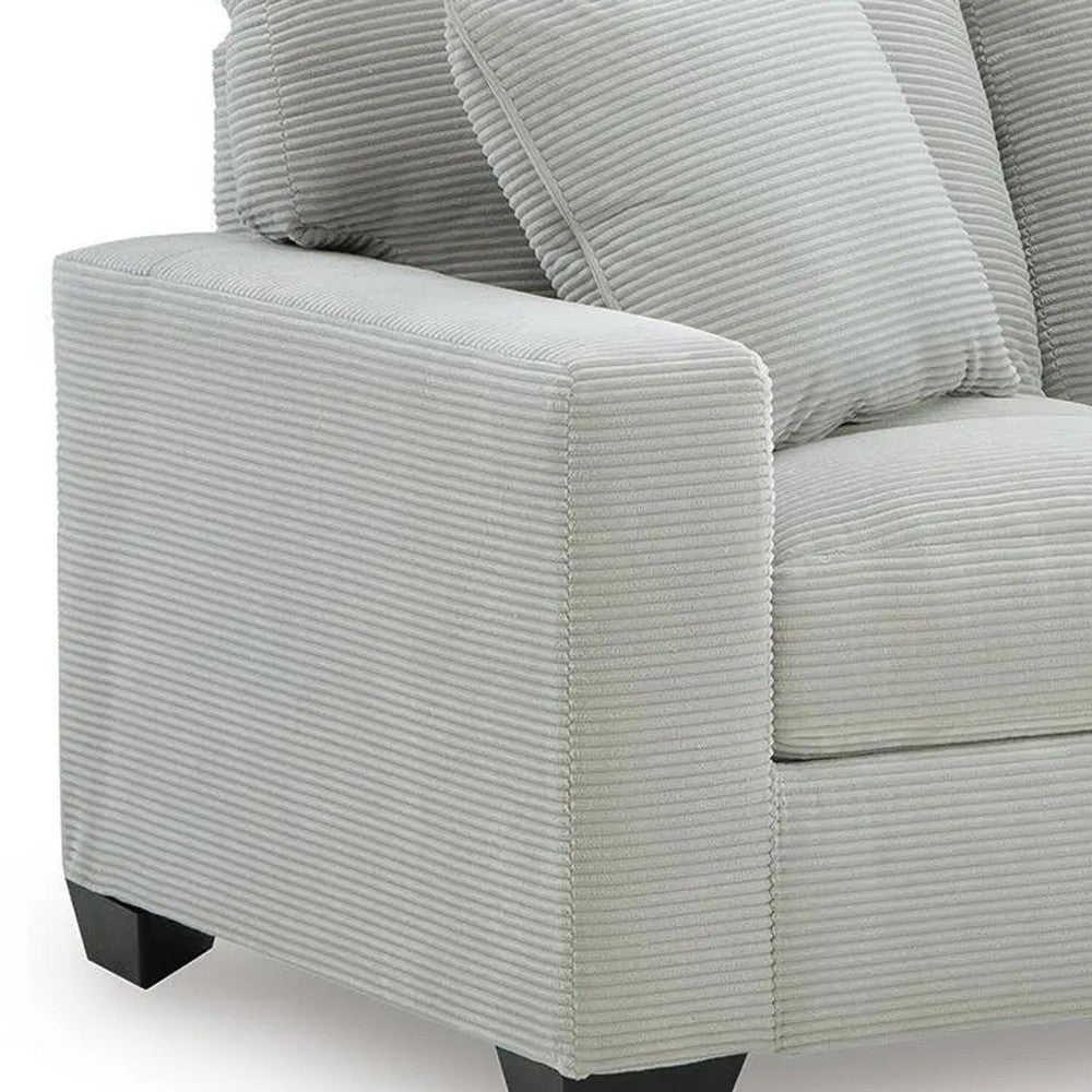 Gesi Loveseat w 2 Pillows | Track Arms | Foam Fill Gray Corduroy 62"