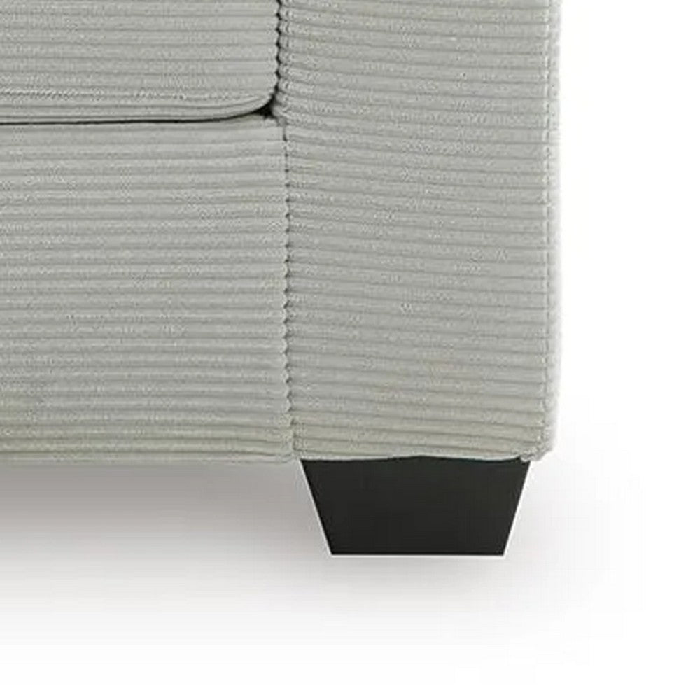 Gesi Loveseat w 2 Pillows | Track Arms | Foam Fill Gray Corduroy 62"