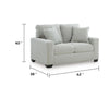 Gesi Loveseat w 2 Pillows | Track Arms | Foam Fill Gray Corduroy 62"