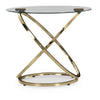 Moti 3pc Coffee Table & 2 End Table Set | Glass Top | Champagne Gold