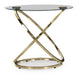 Moti 3pc Coffee Table & 2 End Table Set | Glass Top | Champagne Gold