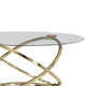 Moti 3pc Coffee Table & 2 End Table Set | Glass Top | Champagne Gold