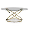 Moti 3pc Coffee Table & 2 End Table Set | Glass Top | Champagne Gold