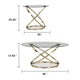 Moti 3pc Coffee Table & 2 End Table Set | Glass Top | Champagne Gold