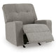 Bonny Rocking Recliner Chair | Manual Pull Tab | Neutral Iron Gray Polyester