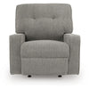 Bonny Rocking Recliner Chair | Manual Pull Tab | Neutral Iron Gray Polyester