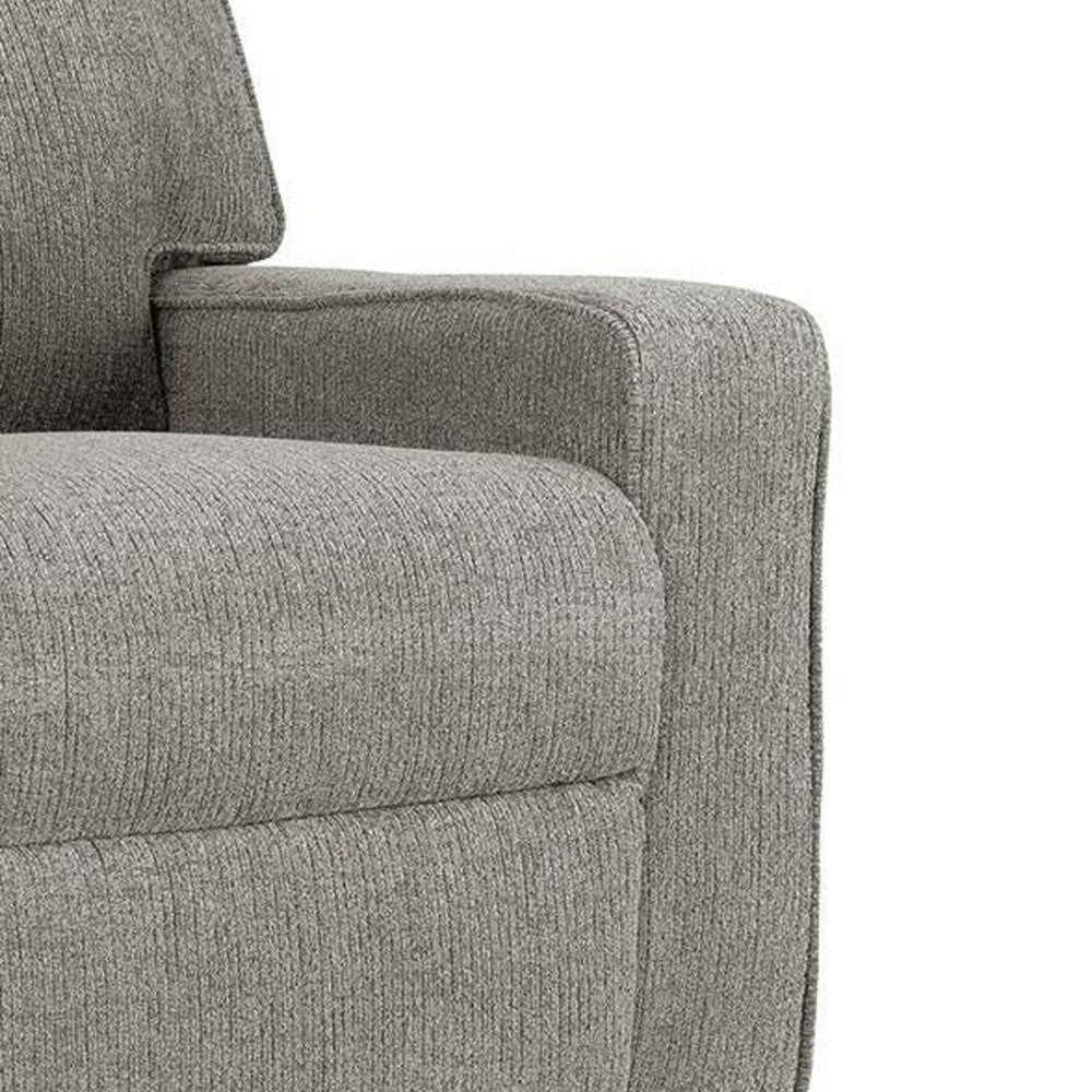 Bonny Rocking Recliner Chair | Manual Pull Tab | Neutral Iron Gray Polyester