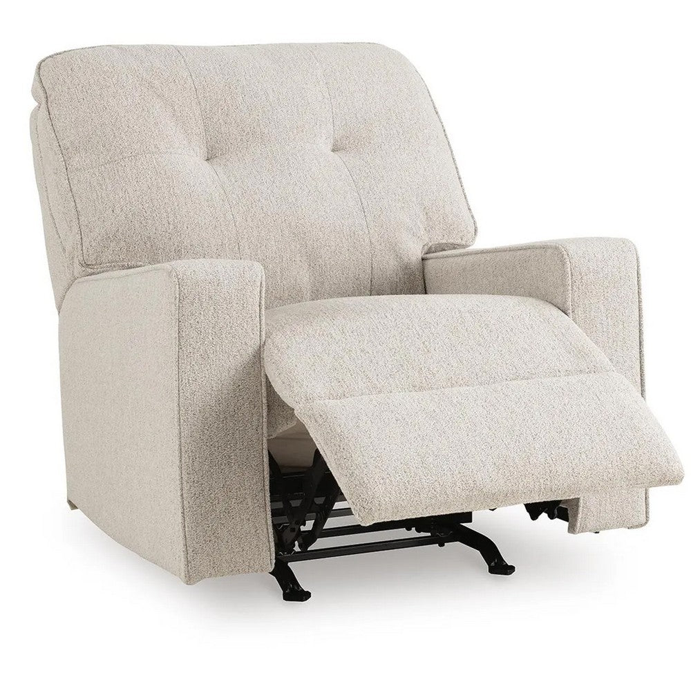 Bonny Rocking Recliner Chair | Manual Pull Tab | Stone Beige Polyester