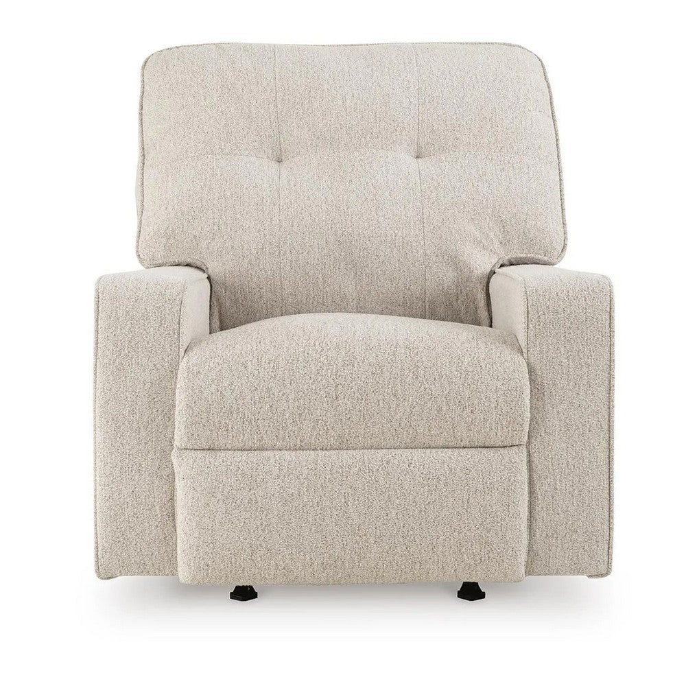 Bonny Rocking Recliner Chair | Manual Pull Tab | Stone Beige Polyester