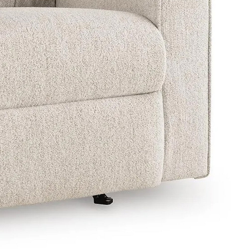Bonny Rocking Recliner Chair | Manual Pull Tab | Stone Beige Polyester