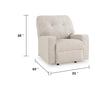 Bonny Rocking Recliner Chair | Manual Pull Tab | Stone Beige Polyester