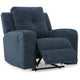 Daso Zero Wall Recliner Chair | Manual Pull Tab | Ink Blue Polyester