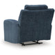 Daso Zero Wall Recliner Chair | Manual Pull Tab | Ink Blue Polyester